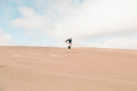 Sand dunes stock photo containing sand dunes and girl walking