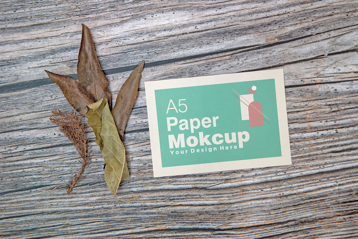 A5 Paper Mockups with autumn themes, a Print Template by shahsoft (Photo 2 of 3)
