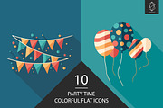 Party time flat square icon set, an Icon by Yury Velikanov (Thumbnail 1 of 2)