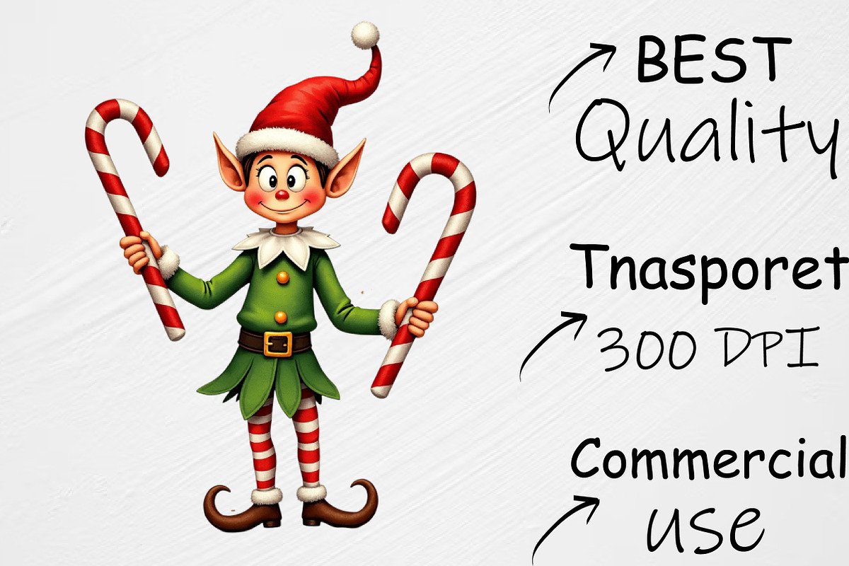 Christmas Elves Clipart,Christmas Cl, an Illustration by CrexoraLab (Photo 4 of 4)