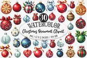 Christmas Ornament Clipart, an Illustration by Designking (Thumbnail 1 of 5)