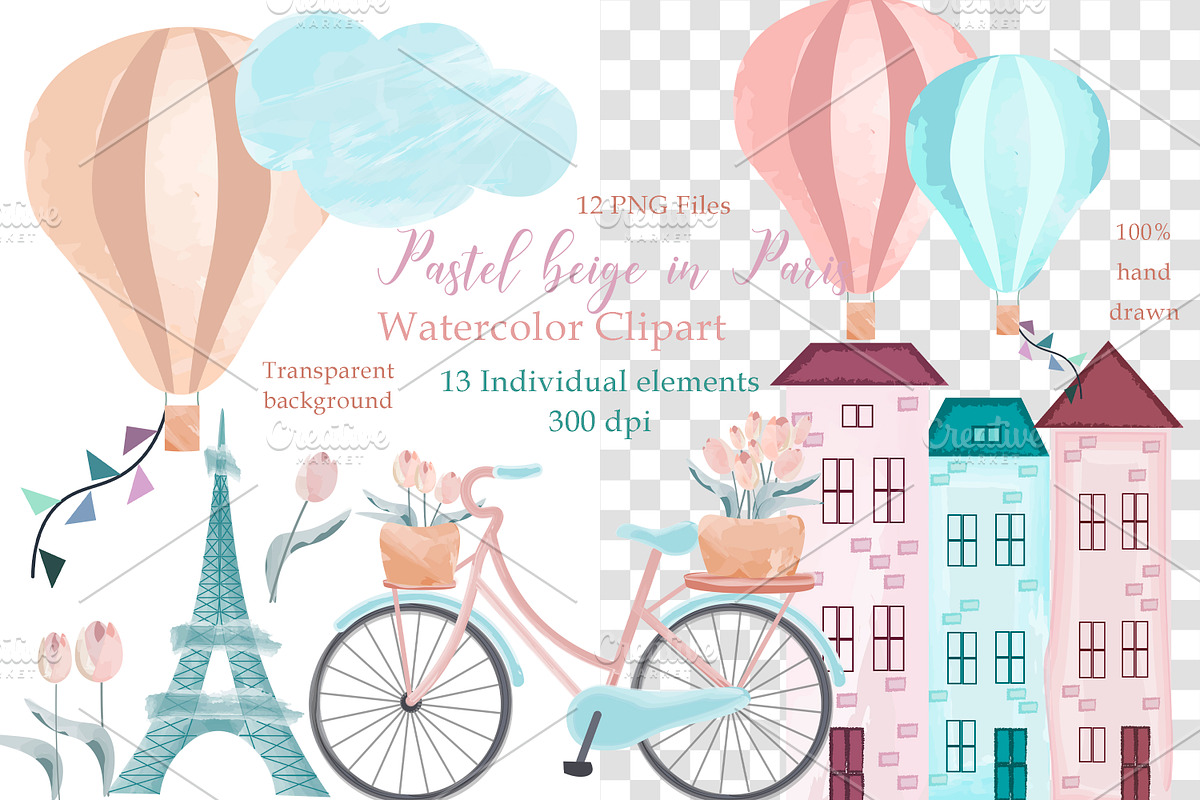 Beige Paris Seamless Pattern Set, a Pattern Graphic by Oksana Dovhopol Art (Photo 7 of 13)