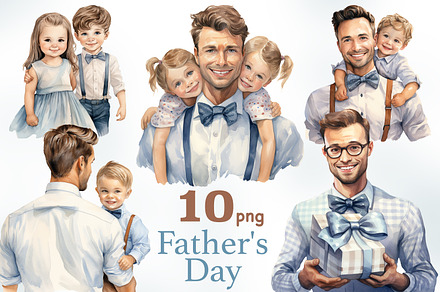 Fathers Day Clipart Collection, a Person Illustration by GlamArtZhanna