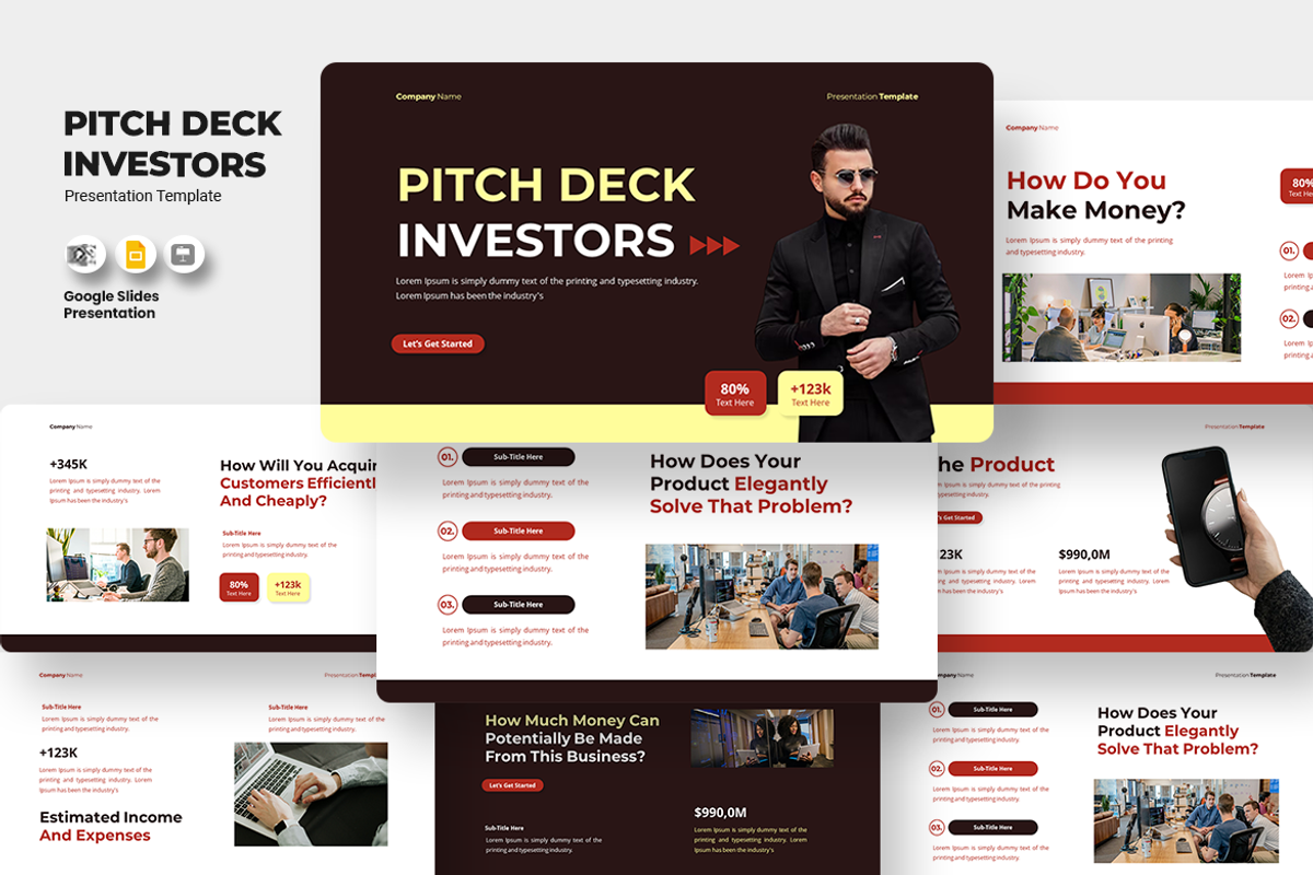 Pitch Deck Investors - Google Slides, a Presentation Template by QR Design Studio (Photo 1 of 3)