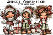 Whimsical Christmas girl, an Illustration by Craft Nest (Thumbnail 1 of 8)