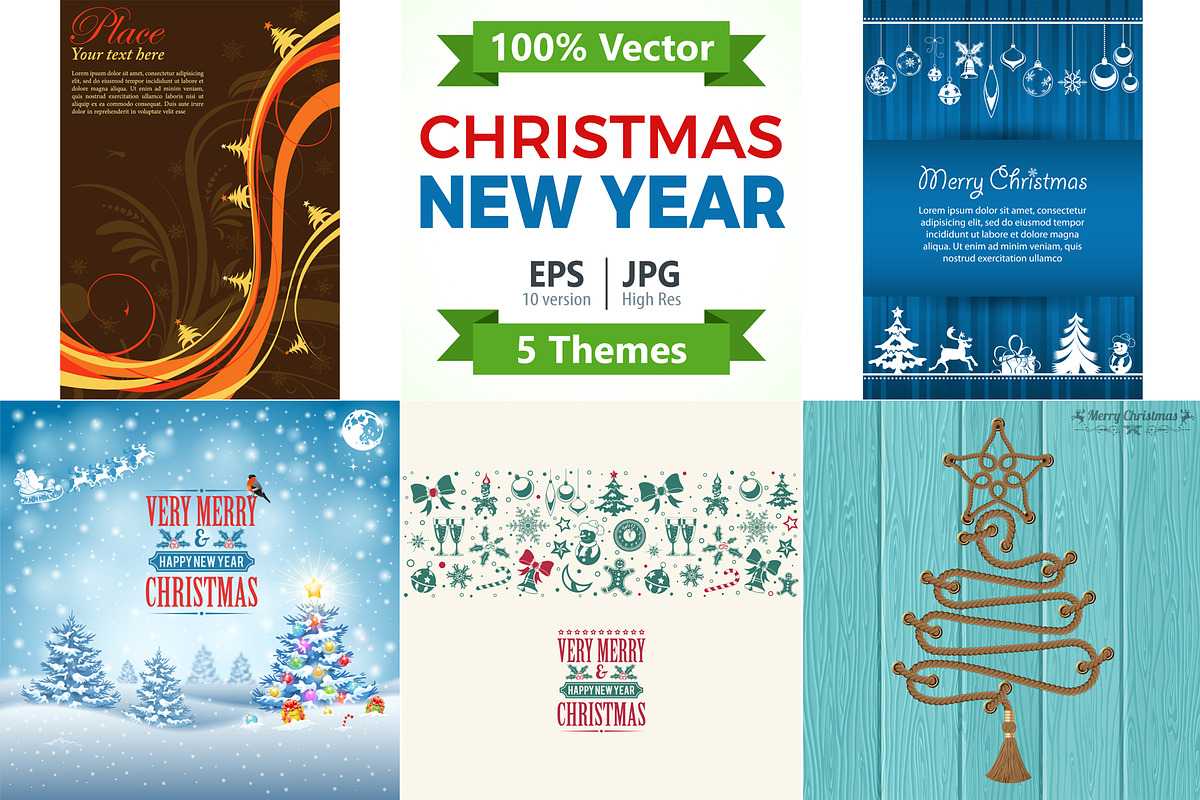 Christmas and New Year Themes, a Decorative Illustration by TAlex (Photo 1 of 6)