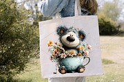 Whimsical Spring Teddy Bear Clipart, an Illustration by Canvas Craft (Thumbnail 6 of 7)