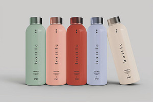 Stainless Steel Bottles Mockup, an Advertising Mockup by skybluecreative
