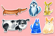 Watercolor cute dogs sticker pack, an Object Graphic by NataLyaroArt (Thumbnail 3 of 9)