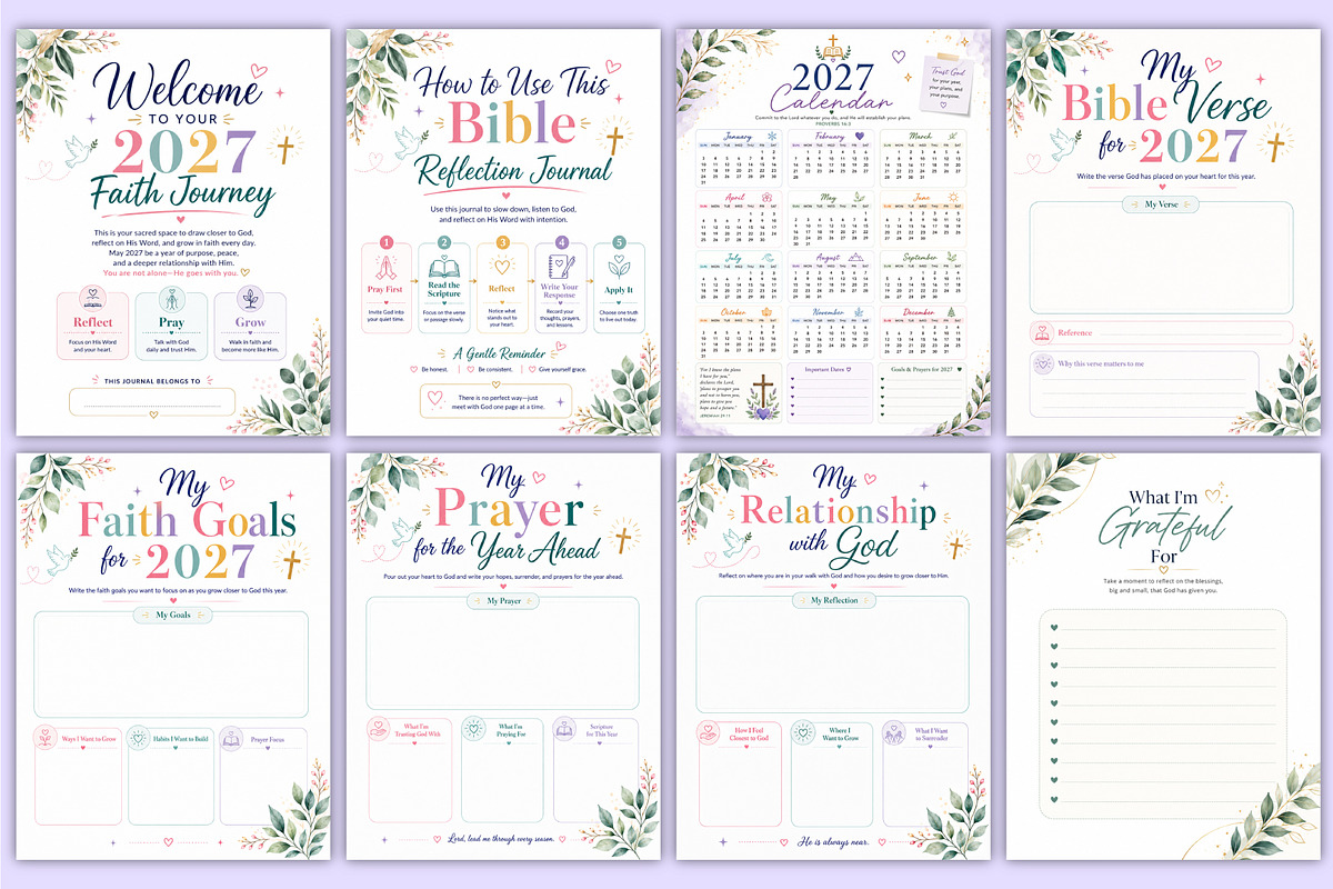 2027 Bible Reflection Journal Kdp, a Stationery Template by Mustafiz (Photo 2 of 5)