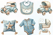 Dusty Blue Beige Baby Nursery, an Illustration by CraftArtStudio (Thumbnail 2 of 6)