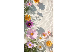 Vibrant wildflowers casting shadows, an Abstract Photo by Lermont51