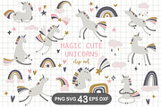 Scandinavian Unicorn Clipart, an Object Graphic by Happiestsim (Thumbnail 1 of 3)