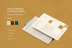 Brewing Coffe Product - Letterhead, a Print Template by VUNIRA
