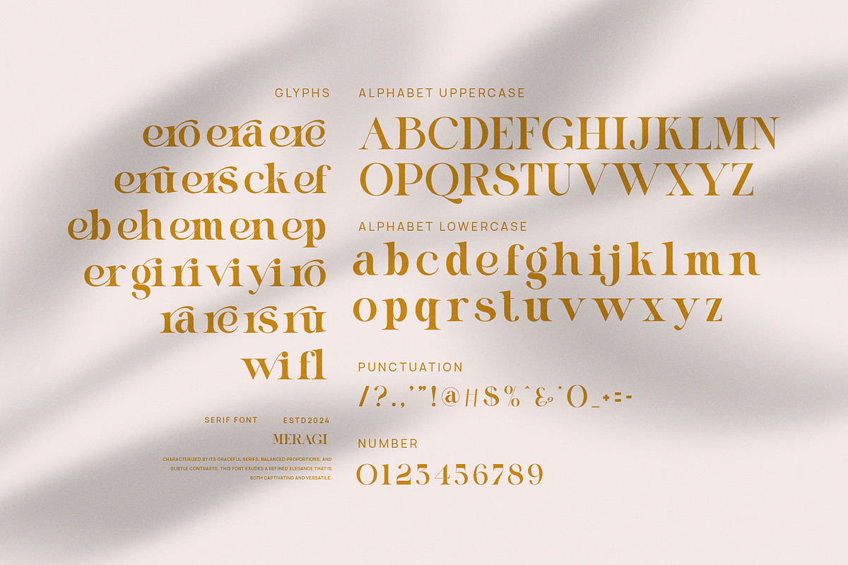Meragi Elegant Ligature Serif Font, a Serif Font by Perfectype (Photo 8 of 8)