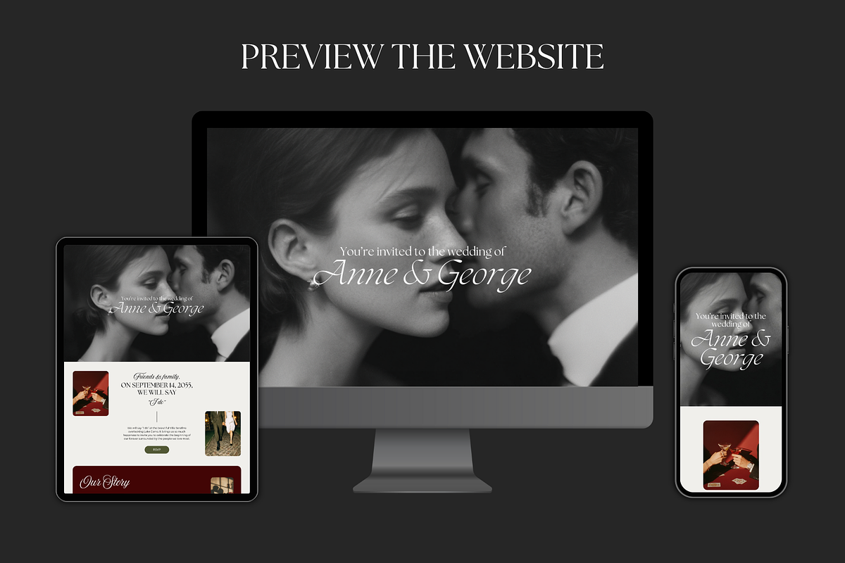 Wedding RSVP Website for Canva, a Landing Page Template by Meraki Templates (Photo 6 of 8)
