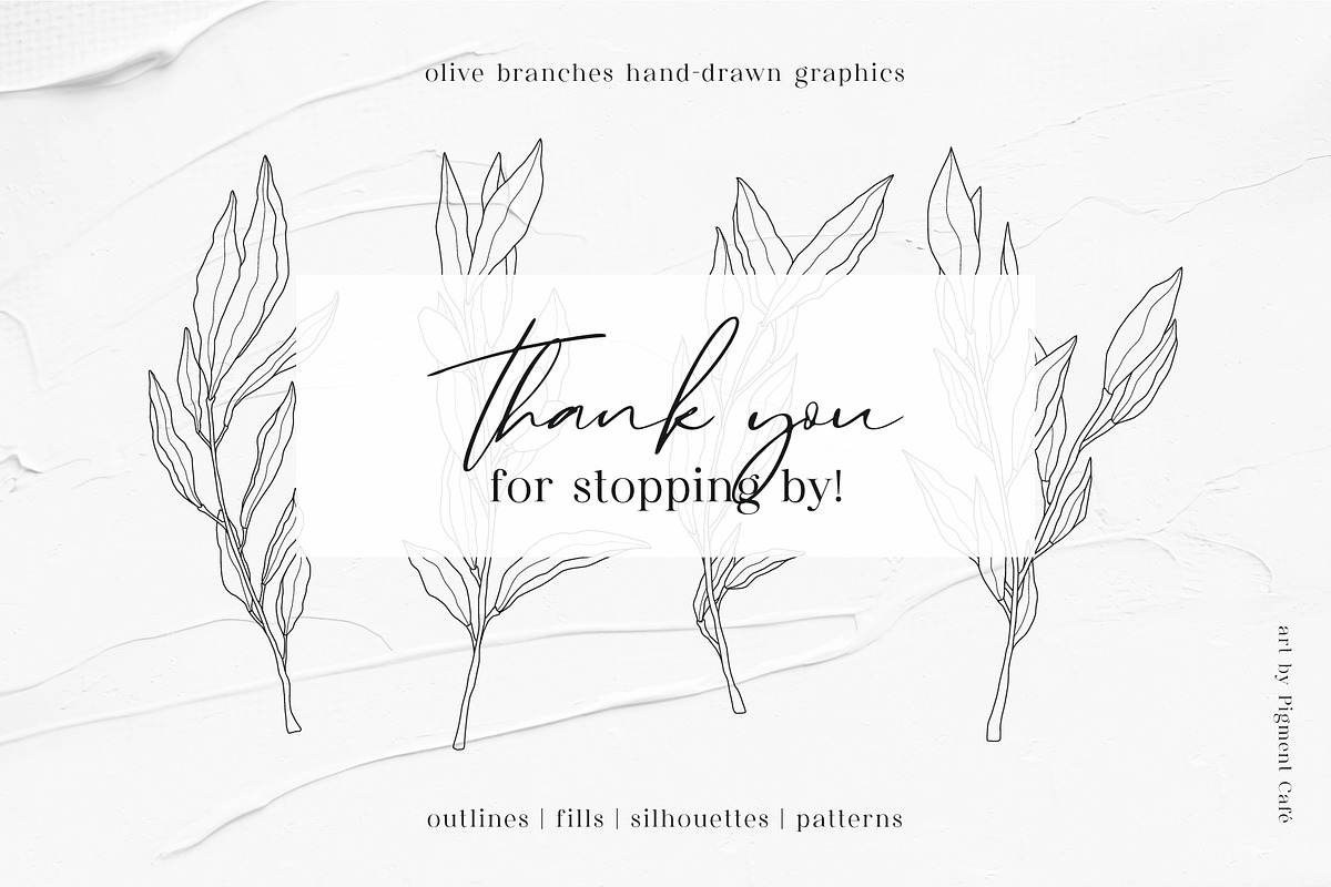 Olive Branches & Botanical Patterns, a Decorative Illustration by Pigment Café (Photo 10 of 10)