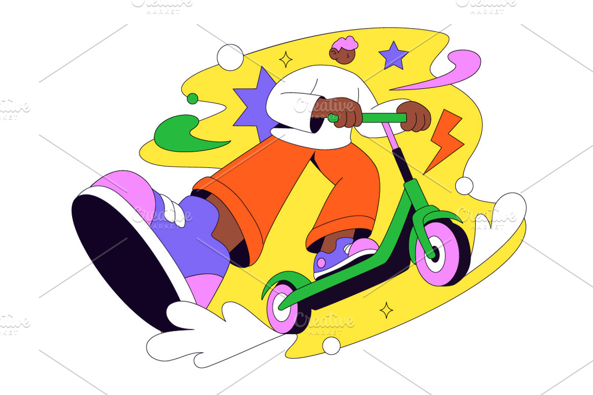 4 Scooter Vector Illustration, a Sport Illustration by denayunebgt (Photo 3 of 4)