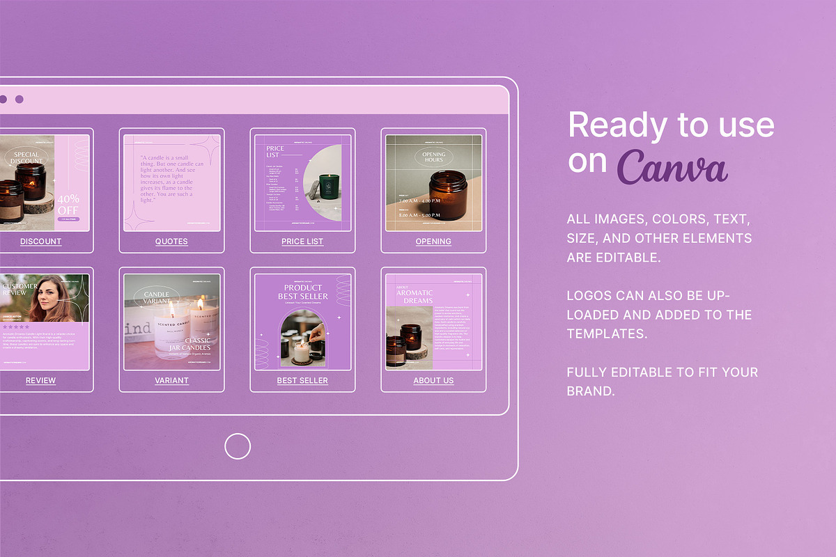 Candle Aromatic Canva Template, a Social Media Template by prajapixels (Photo 4 of 6)