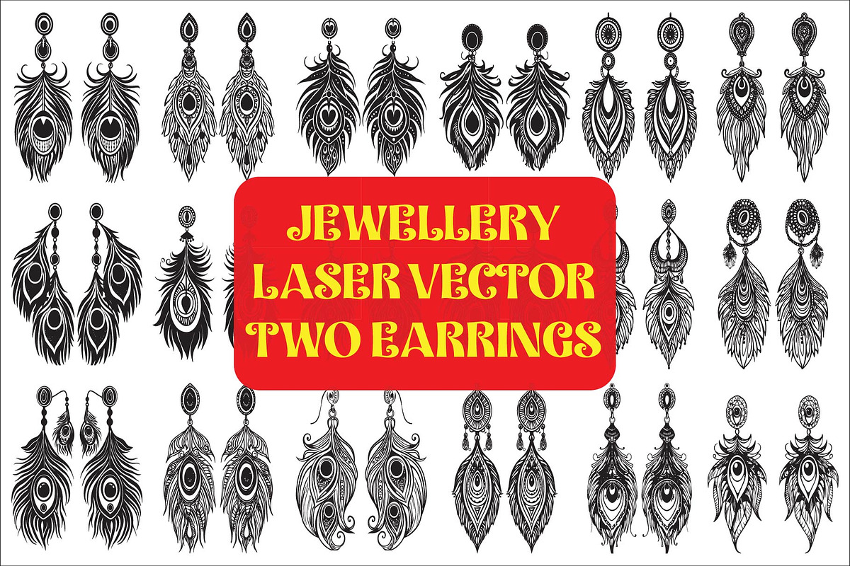 Earrings silhouette vector jewelry, an Icon by Amazin_art