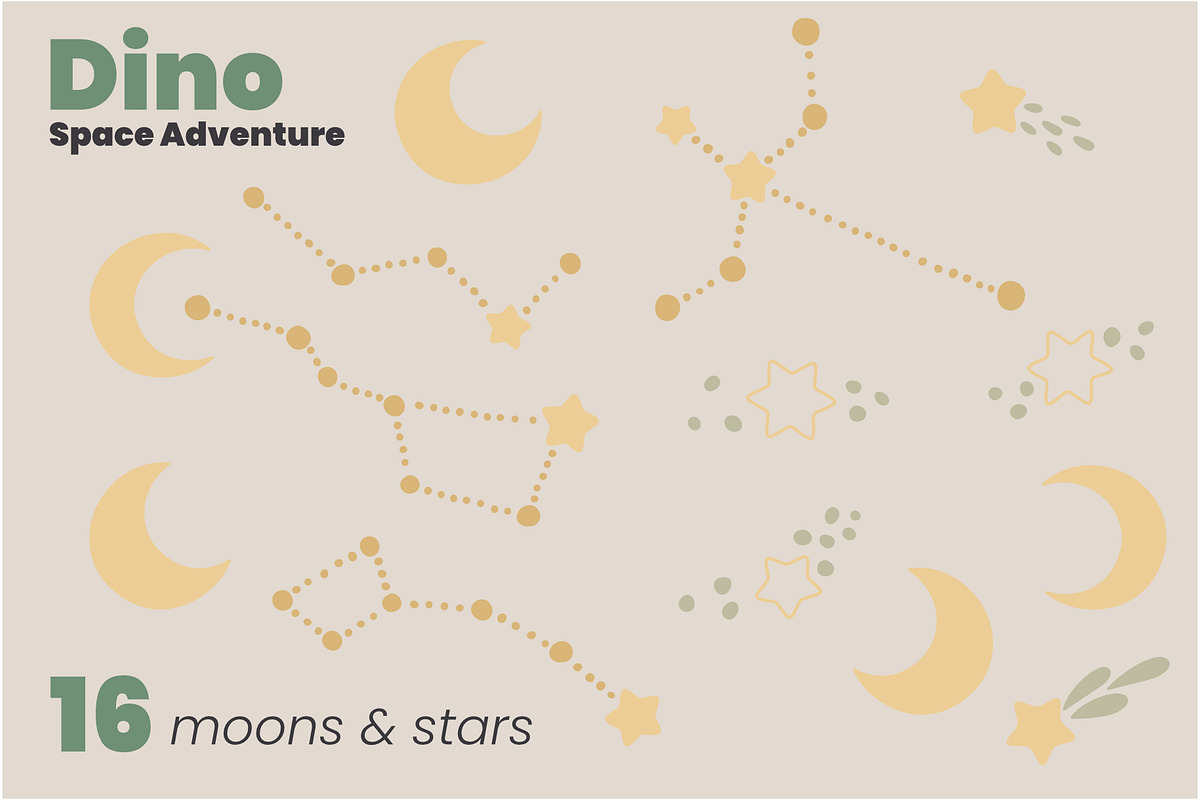 Dino Space Adventure – Vector Set, an Animal Illustration by moja doodle (Photo 4 of 11)