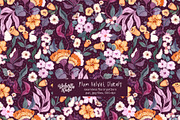 Plum Velvet Floral Pattern, a Pattern Graphic by Webvilla Studio (Thumbnail 1 of 7)