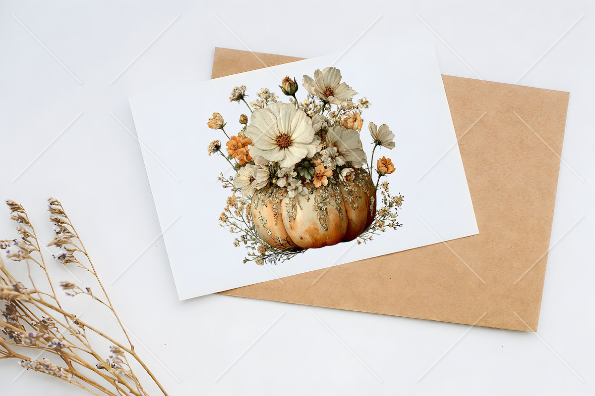 Whimsical Autumn Pumpkin Clipart, a Seasonal Illustration by Canvas Craft (Photo 10 of 10)
