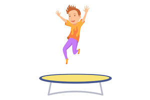 Children jumping trampoline. Kid, a Sport Illustration by the8monkey