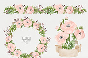 Watercolor anemones. Floral set 2, an Illustration by NataliVA (Thumbnail 3 of 4)