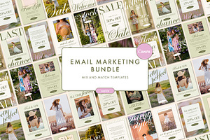 Feminine Canva Email Template Bundle, an Email Template by KikiBunnyCreative
