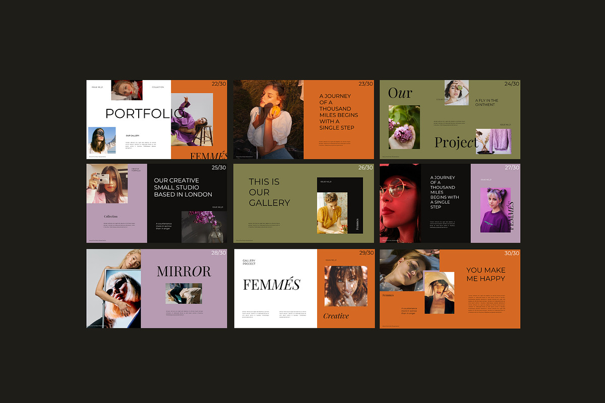 Femmes -Fashion Portfolio Powerpoint, a Presentation Template by Dirtytemp Studio (Photo 10 of 11)