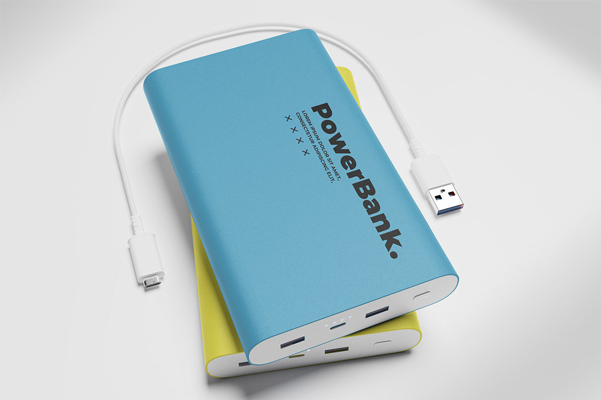 Powerbank Mockup, a Device Mockup by xavier_studio (Photo 3 of 5)