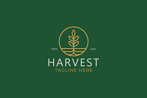 Harvest Logo Nature Plant Wheat, a Branding & Logo Template by Signatoro
