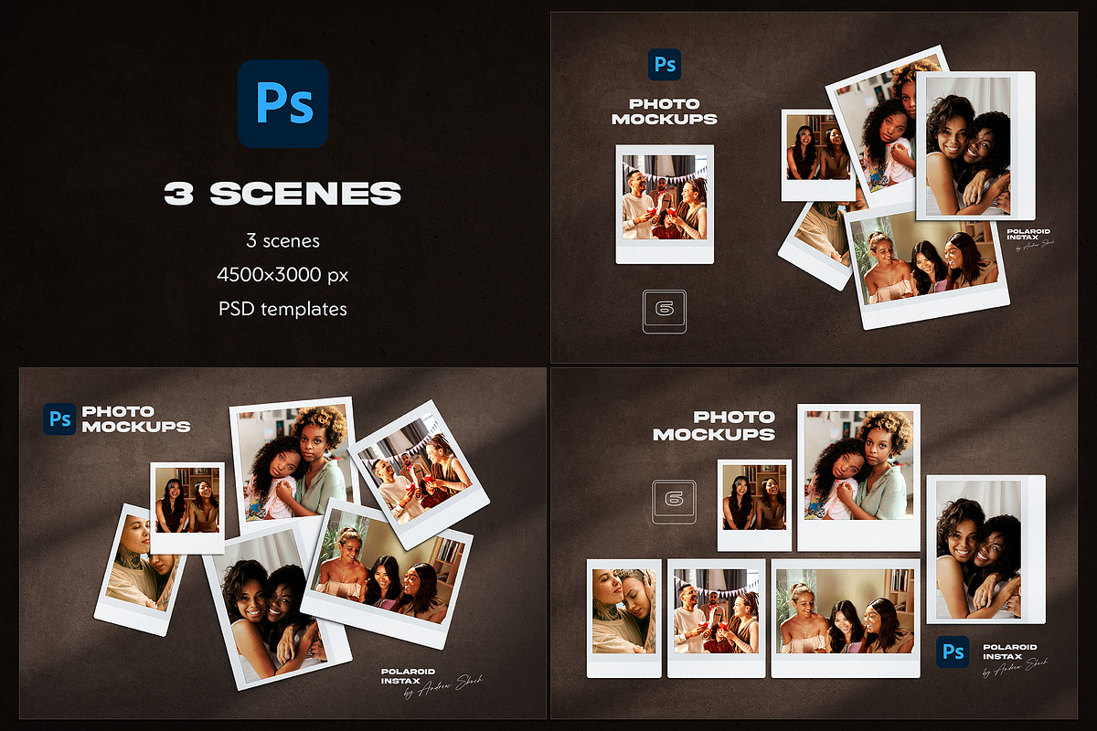 Polaroid Instax Photo Frames, a Mockup by Andrew Skoch Design (Photo 2 of 6)