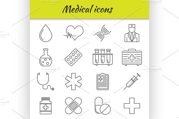 Outline Icons Set. Medical Icon