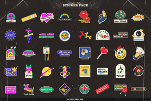 Colorful And Retro Sticker Pack