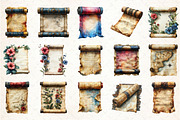 Vintage Medieval Scroll Clipart Set, an Illustration by Libby Wishes (Thumbnail 2 of 4)