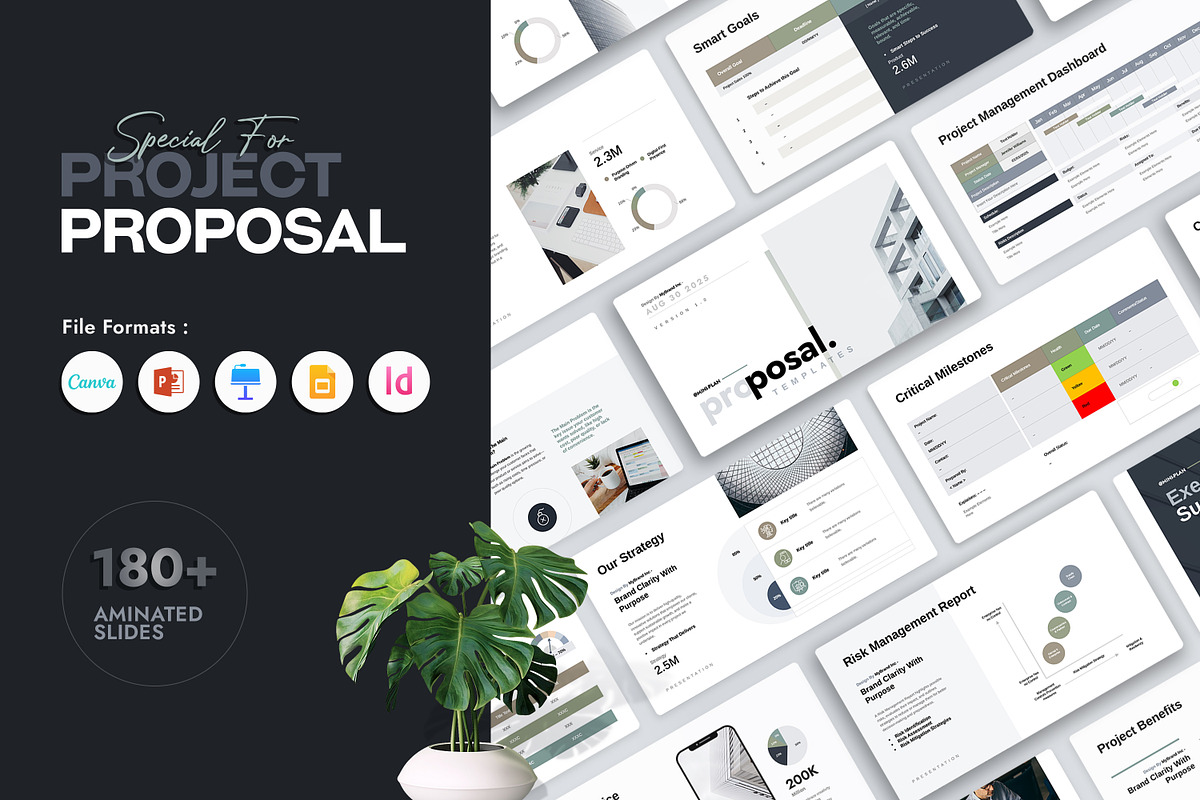 Project Proposal Presentation, a Presentation Template by GoldenPixelStudio (Photo 1 of 27)
