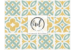 Sunlit Sage Mosaic Seamless Pattern, a Pattern Graphic by OwlAndFern