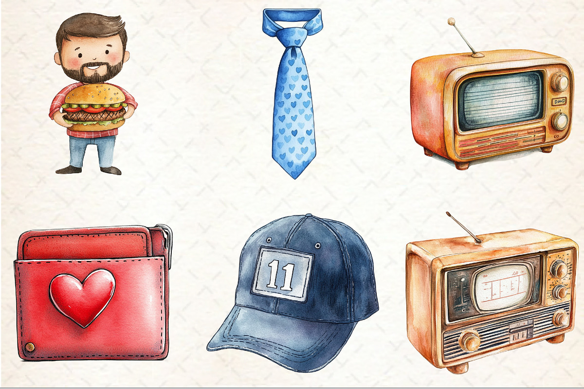 Watercolor Fathers Day Clipart, an Illustration by Rose Art (Photo 3 of 4)