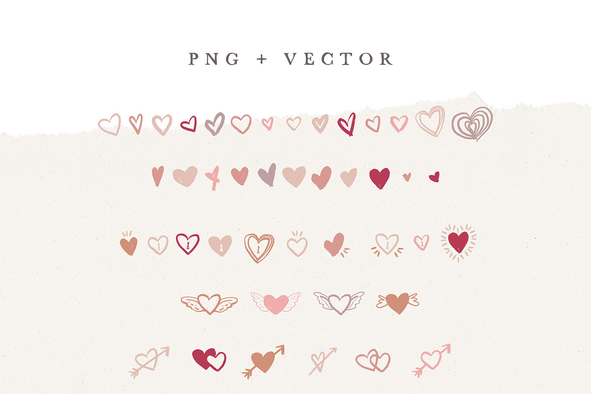 HEART / hand drawn png & vector, an Illustration by KruthDesign (Photo 2 of 6)