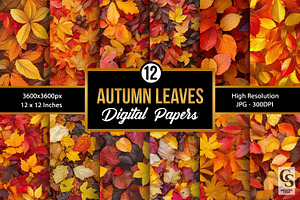 Bright Fall Leaves Digital Papers