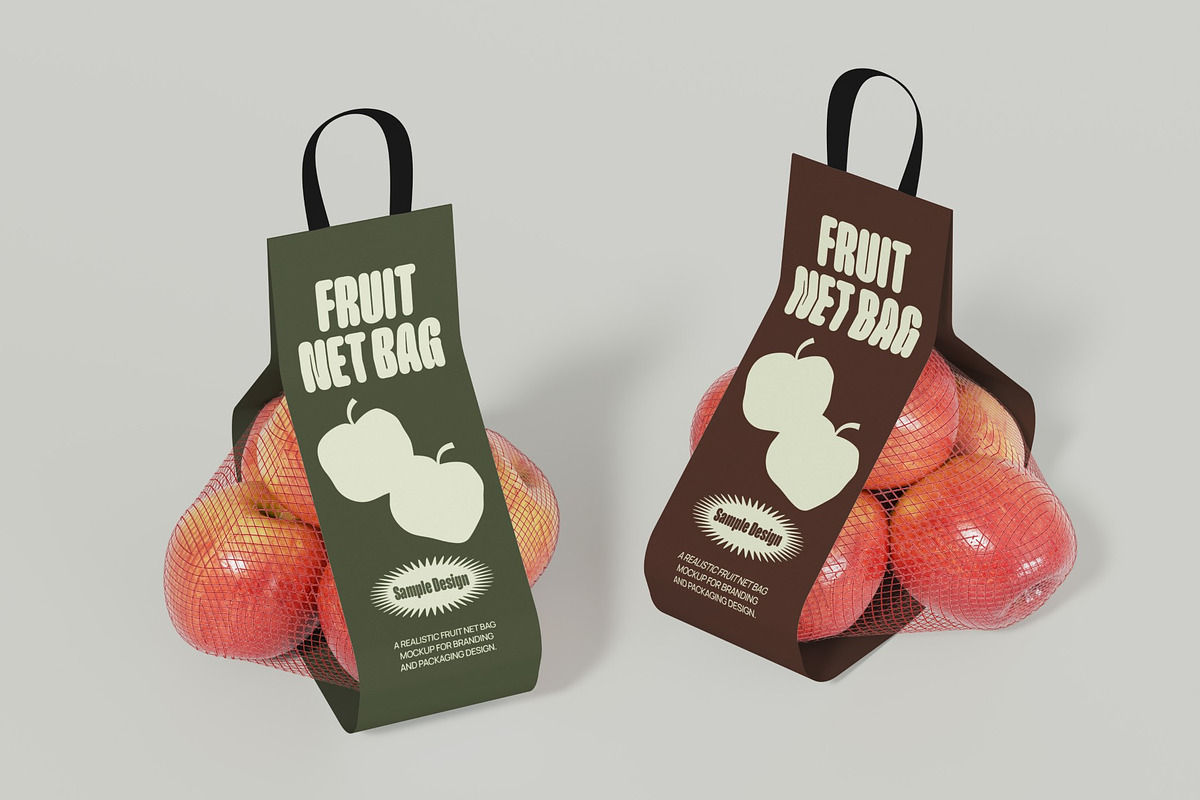 Fruit Net Bag Mockup, a Packaging Mockup by graphicook (Photo 2 of 4)