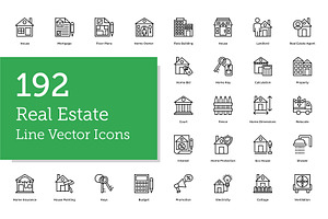 192 Real Estate Line Icons