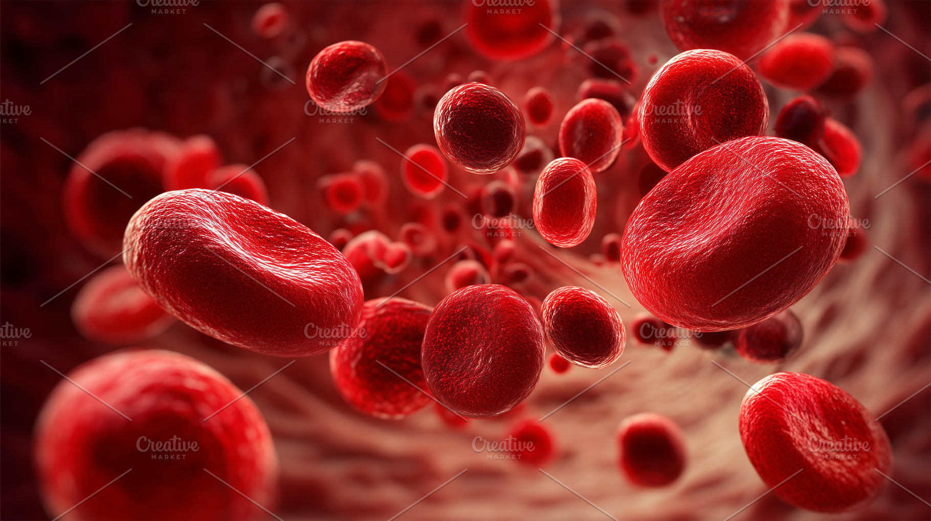 Close up on a red blood cells vein, a Health & Medical Photo by MistyDay