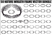Nature Wreath Frame Vector Bundle, an Illustration by jahid234 (Thumbnail 1 of 51)