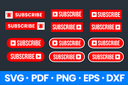 YouTube Subscribe Button Icon Bundle, a Graphic by Vaughn Studios (Thumbnail 1 of 6)