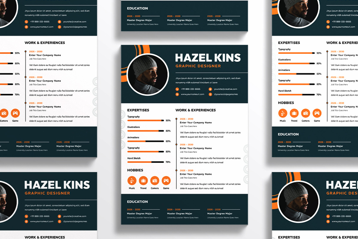 Unique Business Resume CV, a Resume Template by iDoodle Studio (Photo 3 of 4)