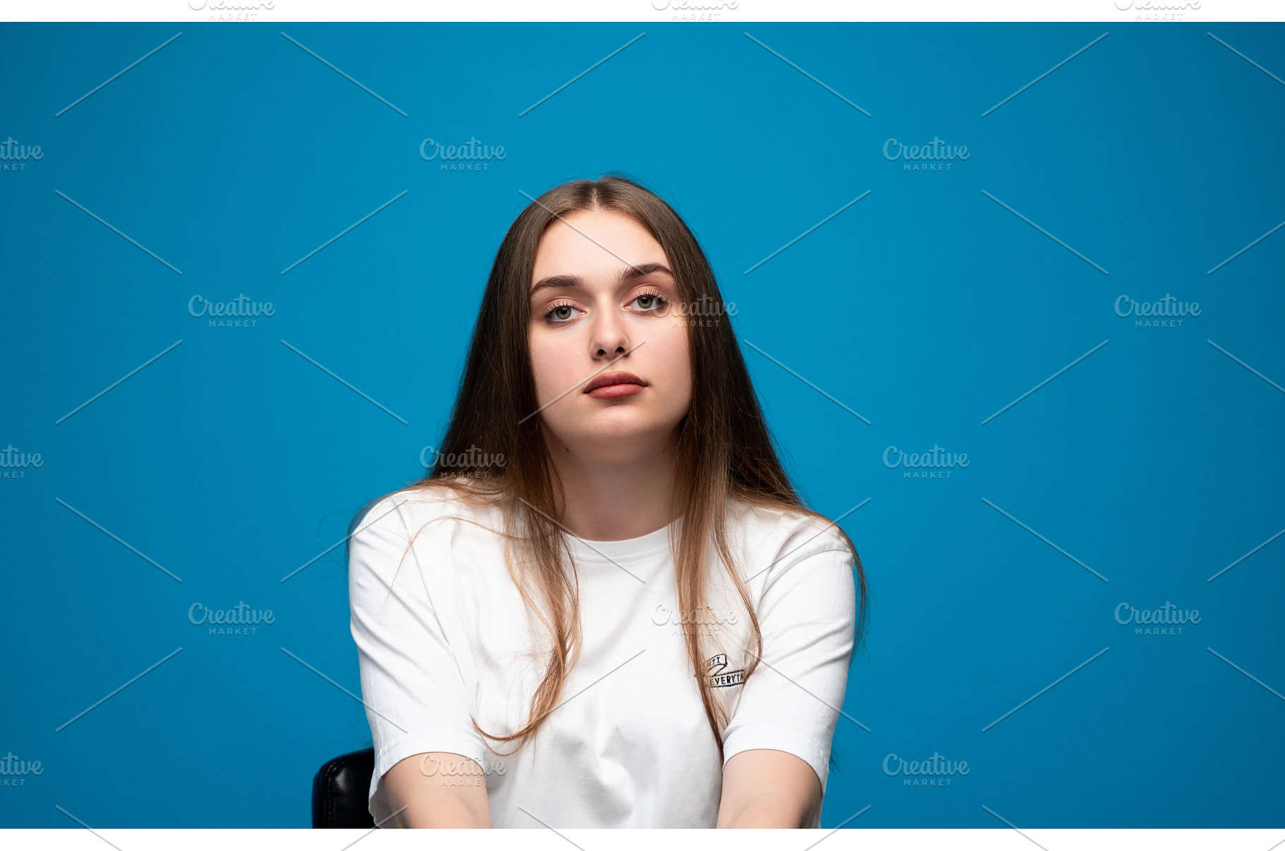 Young woman with long brown hair, a Person Photo by volodymyrshtun13795