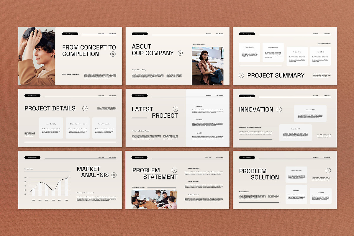 Beige Project Proposal Google Slide, a Presentation Template by graphicook (Photo 3 of 4)